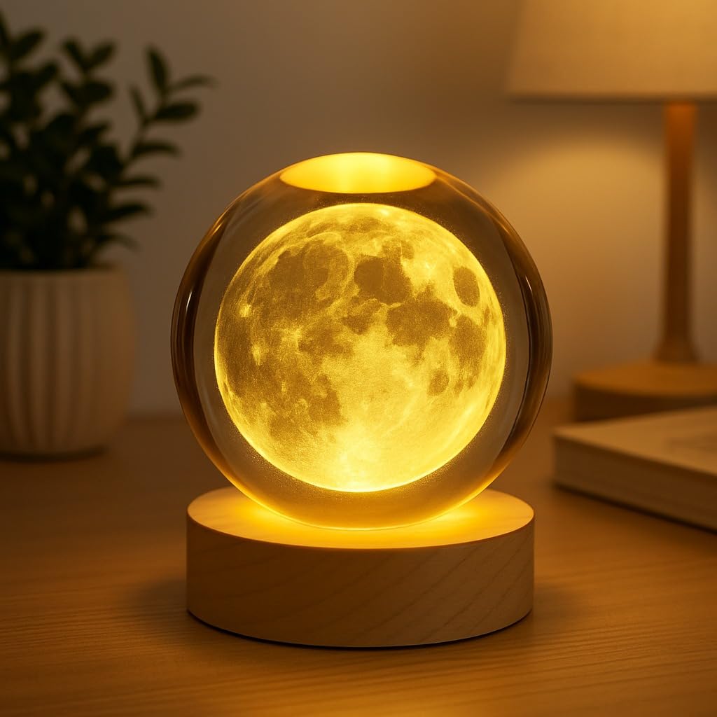 3D Crystal Ball Lamp | Crystal Night Lamp