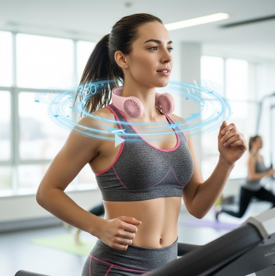 Rechargeable neck fan portable