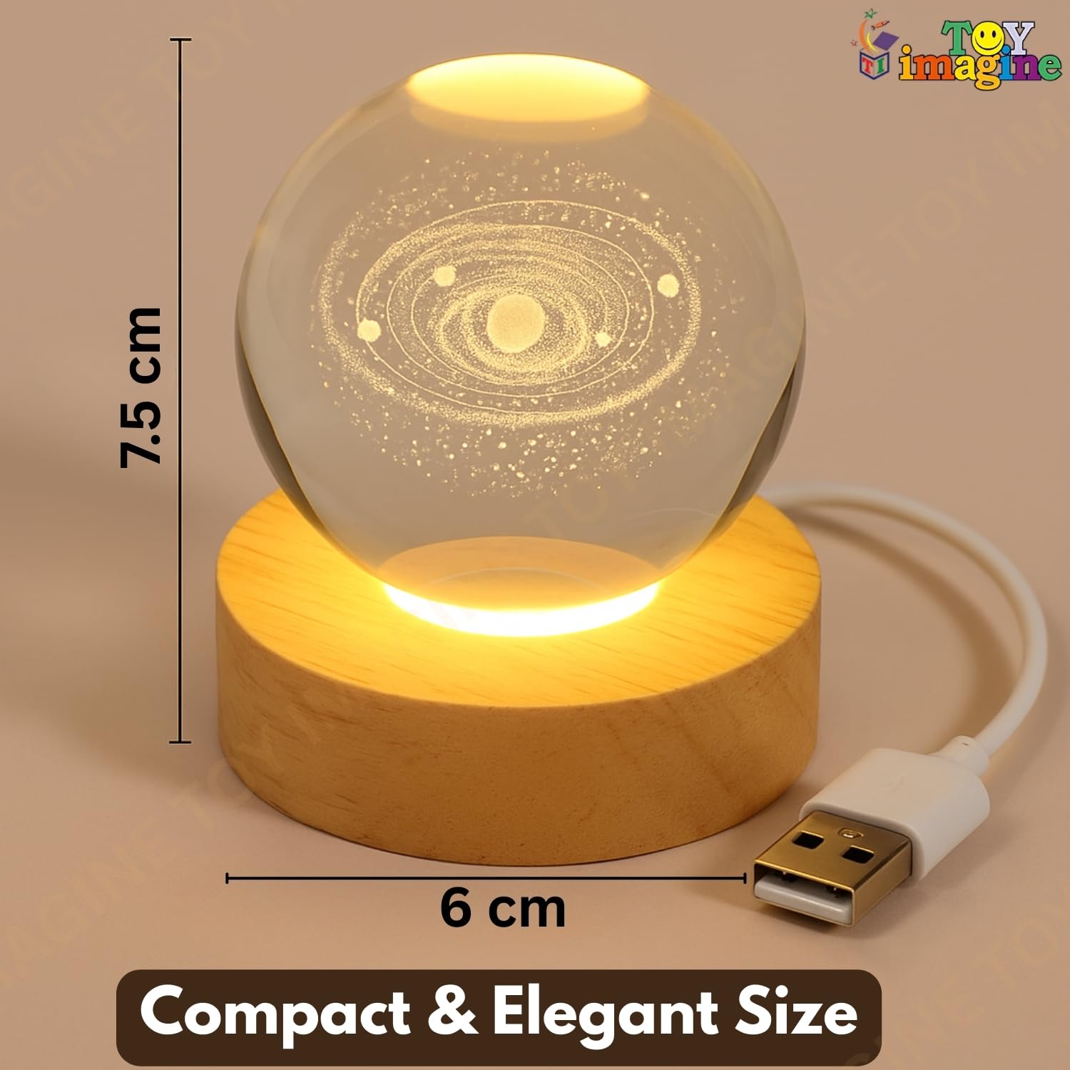 3D Crystal Ball Lamp | Crystal Night Lamp